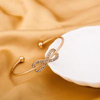 Simple Bracelet With Diamond Open Alloy Bracelet sku image 1