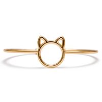Cartoon Animal Cat Ear Opening Adjustable Bracelet Green Copper Material sku image 1