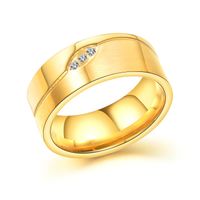 Men's Ring Simple Large Face Wide Diamond Titanium Steel Ring sku image 1
