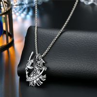 Rock Punk Retro Silver Dragon Spider Fist Necklace sku image 5