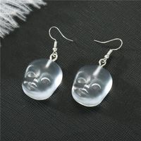 Halloween Punk Resin Face Hand Earrings Vintage Resin Earrings sku image 2