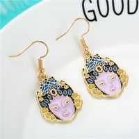 Europe Et En Amérique Croix Frontière Nouveaux Accessoires Nouveau Personnalisé Chinois Opéra De Pékin Visage Boucles D'oreilles Gouttes Pour Les Oreilles Rétro Crochet D'oreille Commerce Extérieur Boucles D'oreilles sku image 1