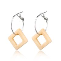 Leopard-print Square Acrylic Acetate Earrings Round Opening Earrings Retro sku image 4