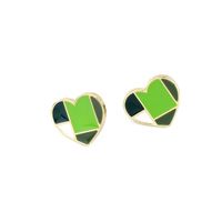 Cute And Compact Korean Love Heart-shaped Colored Earrings sku image 2