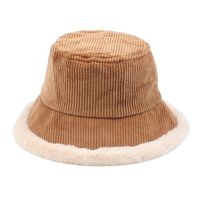 Automne Et D'hiver De Chapeau Femmes De Style Coréen À La Mode Seau Chapeau De Mode Artistique En Peluche Hiver Chaud Chapeau Doux Fille Chapeau En Velours Côtelé main image 6