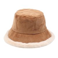 Female Fisherman Hat Fashion Literary Plush Warm Hat Soft Sister Corduroy Cap main image 6