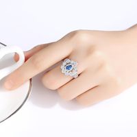 Fashion Adjustable Ladies Open Ring Simple Copper Inlaid Zircon Gift main image 3