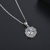 Jinse Floraison Collier Coréenne Style Simple Mode Petite Femmes De Cuivre Incrusté De Zirconium Pendentif Collier Collier Doux main image 4