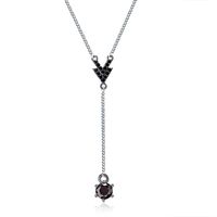 Fashion New Micro-set Black Zircon Green Plating Gold Necklace main image 1