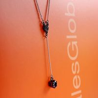 Fashion New Micro-set Black Zircon Green Plating Gold Necklace main image 4