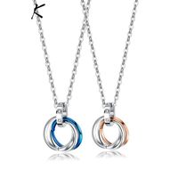 New Three-ring Pendant Titanium Steel Ring Interlocking Necklace Couple Stainless Steel Jewelry main image 1
