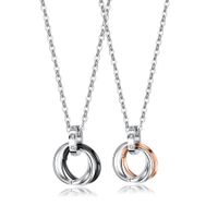 New Three-ring Pendant Titanium Steel Ring Interlocking Necklace Couple Stainless Steel Jewelry main image 6