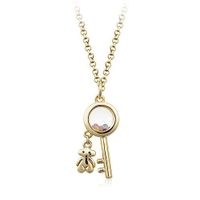 Mode Klassische Bären Schlüssel Treibsand Kristall Halskette Einfache Und Vielseitige Schmuck Anhänger 74182 main image 1