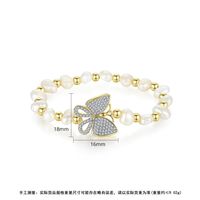Jinse Ling Schmetterlings Armband Mode Damen Perlen Armband Armband Koreanische Version Des Neuen Kupfer Eingelegten Zirkonium Schmetterling Bankett Armband main image 6