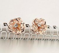 New Zircon Earrings Unique Transparent Petal Flower Earrings main image 3