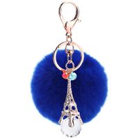 New Diamond-studded Cute Eiffel Tower Crystal Diamond Ball Bag Pendant Keychain main image 4