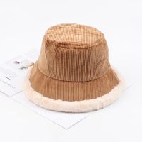 Female Fisherman Hat Fashion Literary Plush Warm Hat Soft Sister Corduroy Cap sku image 5