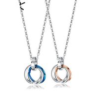 New Three-ring Pendant Titanium Steel Ring Interlocking Necklace Couple Stainless Steel Jewelry sku image 5