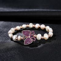 Jinse Ling Schmetterlings Armband Mode Damen Perlen Armband Armband Koreanische Version Des Neuen Kupfer Eingelegten Zirkonium Schmetterling Bankett Armband sku image 2