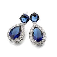 Fashion Drop-shaped Aaa Zircon Earrings With Gold Earrings sku image 1