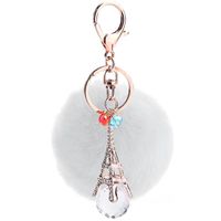 New Diamond-studded Cute Eiffel Tower Crystal Diamond Ball Bag Pendant Keychain sku image 6