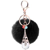 New Diamond-studded Cute Eiffel Tower Crystal Diamond Ball Bag Pendant Keychain sku image 7