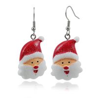 Cute Cartoon Acrylic Colored Santa Gift Earrings main image 1