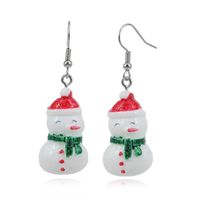 Exclusive For Cross-border Fashion White Snowman Stud Earrings Christmas Theme Ornament For Women Christmas Earrings Earrings Wholesale main image 6