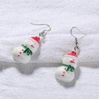 Exclusive For Cross-border Fashion White Snowman Stud Earrings Christmas Theme Ornament For Women Christmas Earrings Earrings Wholesale main image 5