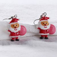 Cute Cartoon Acrylic Colored Santa Gift Earrings main image 3