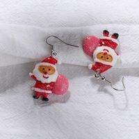 Cute Cartoon Acrylic Colored Santa Gift Earrings main image 4