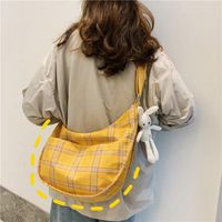 Fashion Small Fresh Plaid Canvas Shoulder Soft Cute Girl Student Messenger Bag main image 6