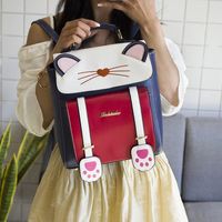 Cute Three-dimensional Cat Backpack Cartoon Animal Student Handbag Female Bag main image 5
