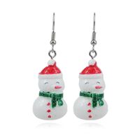 Exclusive For Cross-border Fashion White Snowman Stud Earrings Christmas Theme Ornament For Women Christmas Earrings Earrings Wholesale sku image 1