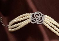 Fashion Artificial Gemstone Rose Four-layer Pearl Stretch Bracelet main image 4