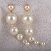 Korean Large Series Of Long String Pearl Earrings main image 5