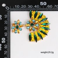 52790 Jujia New European And American Personality Geometry Half Fan-shaped Mosaic Glass Earrings Exaggerated Big Cross-border Supply main image 5