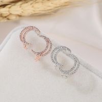 Earrings Fashion New Stars Moon Earrings Girls Daily Wild Micro-set Zircon Earrings main image 3