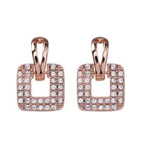 925 Silver Pin Fashion Short Micro-inlaid Zircon Square Earrings Small Wild Girl Temperament Earrings Popular New main image 6