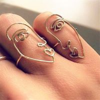 New Create Alloy Face Ring Fashion Simple Ring main image 1