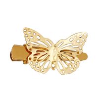 Fashion Retro Hollow Gold Butterfly Hairpin Creative Simple Side Clip Female main image 3