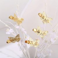 Fashion Retro Hollow Gold Butterfly Hairpin Creative Simple Side Clip Female main image 4