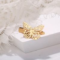 Fashion Retro Hollow Gold Butterfly Hairpin Creative Simple Side Clip Female main image 5