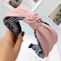 Headband Hit Color Middle Knotted Hairpin Korean Version Wide-brimmed Non-slip Headband Hair Accessory main image 4