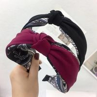 Headband Hit Color Middle Knotted Hairpin Korean Version Wide-brimmed Non-slip Headband Hair Accessory main image 5