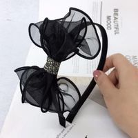 Headband Female Mesh Lace Headband Bow Rhinestone Hairpin Adult Hair Accessories main image 3