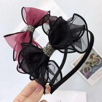 Headband Female Mesh Lace Headband Bow Rhinestone Hairpin Adult Hair Accessories main image 5