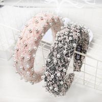 Europe And The United States Material Nails Pearl Sponge Headband Fashion Small Fragrance Headwear main image 6