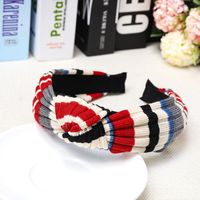 Rainbow Striped Knit Headband Sweet Beauty Female European And American Wool Headband Hairpin main image 4