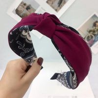 Headband Hit Color Middle Knotted Hairpin Korean Version Wide-brimmed Non-slip Headband Hair Accessory sku image 3